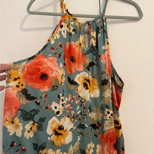 Floral Print Halter Neck Blouse
